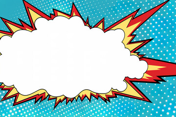 Obraz premium Blank white pop art speech bubble in retro comic style with space for text professional photoshoot
