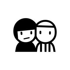 Friends being there for each other through thick and thin icon - Simple Vector Illustration