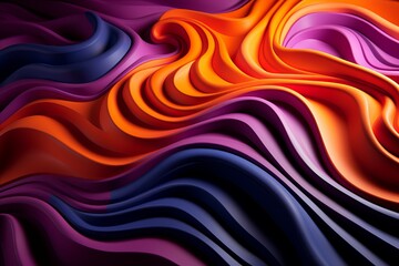 Vibrant Neon Ripples. Colorful and Hypnotic Design Background with Dynamic Light Effects
