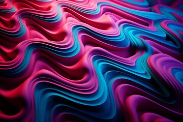 Vibrant Neon Ripples. Abstract Colorful Wave Background - Ideal for Digital Projects and Artworks