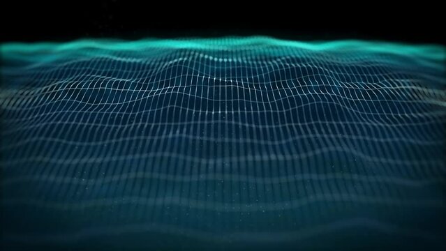 Abstract Technology Spherical Background With Particles Looping/ 4k animation of an abstract technology background with sphere and fractal motion particles seamless looping