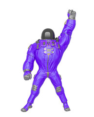 astronaut cartoon is doing the singer power pose