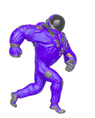 Fototapeta na wymiar astronaut cartoon is walking fast