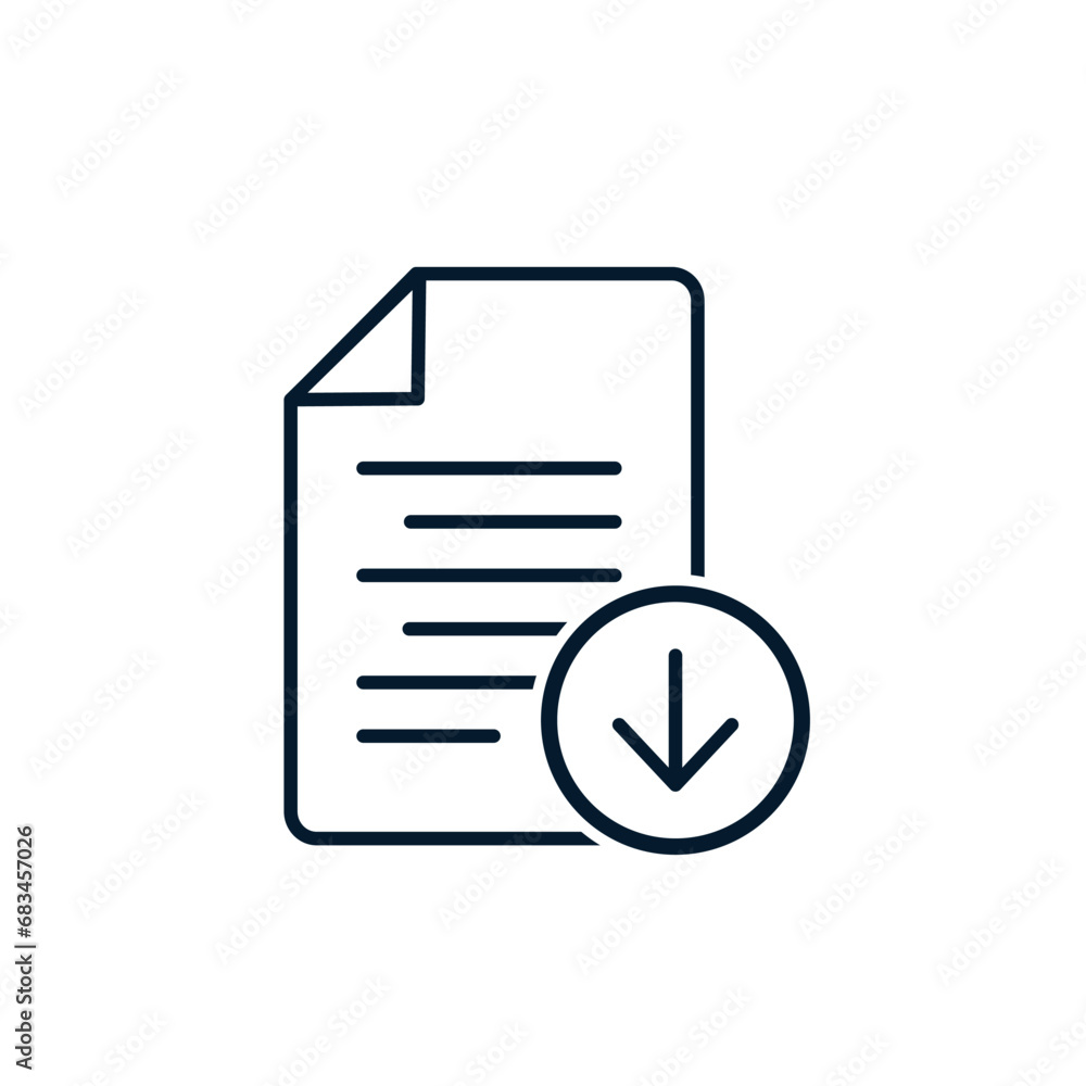 Poster document upload concept. vector linear icon isolated on white background.