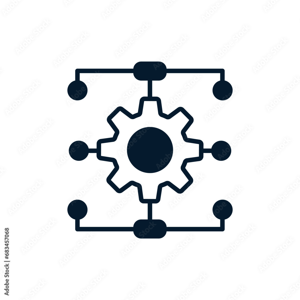 Poster algorithm concept. vector linear icon isolated on white background.