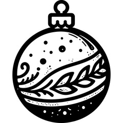 Christmas ball icon hand drawn vector design illustration