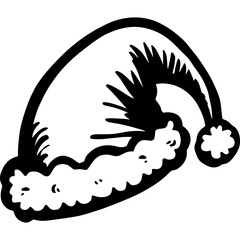 Cartoon Santa hat icon hand drawn vector design illustration