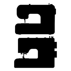 Black silhouette of a modern sewing machine