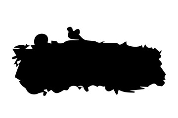 Collection of modern Black Grunge Brush Strokes on Transparent Background. Grunge texture elongated long black background. Isolated black ink stencils for graphic design