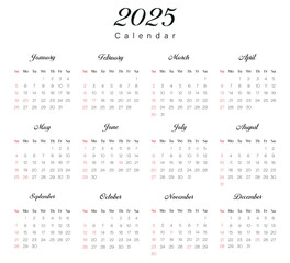 Calendar, for, 2024,2025,2026,2027,2028,2029,2030, 2031, isolated on a white background, Calendar 2024, Week starts on Sunday Desk Calendar 2024 template design, Office Calendar 2024, Week Starts 