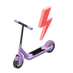 Electric scooter. Vector 3d isometric, color web icons, new flat style. Creative design idea for infographics.