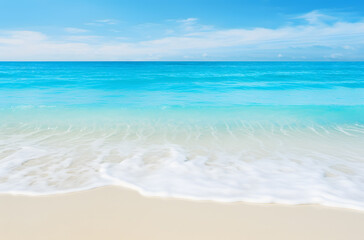 Fototapeta na wymiar Summer Beach Background: Wide Panorama Holiday Image, Beach Background Concept