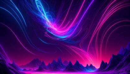 colorful and shiny neon backdrop, epic illustration of abstract wallpaper, impressive neon background, beautiful futuristic wallpaper, glowing and psychedelic space, futuristic style landscape