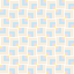retro pastel square geometric seamless pattern