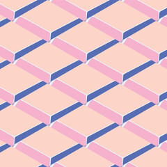 pink isometric geometric seamless pattern