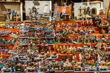 Christmas fair near city center in Malaga, Spain