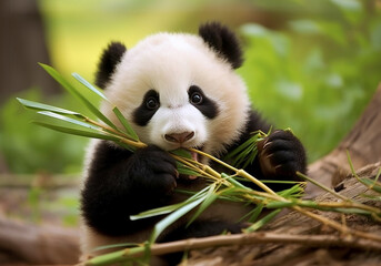 Junger Bambusbär Panda 