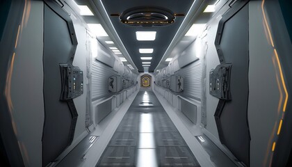 Obraz premium space station interior suitable as a background