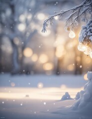 Illumination and snow blurred background