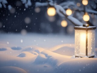 Illumination and snow blurred background