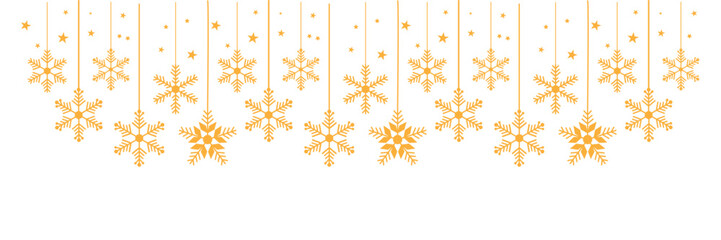 Snowflake hanging isolated on transparent background.