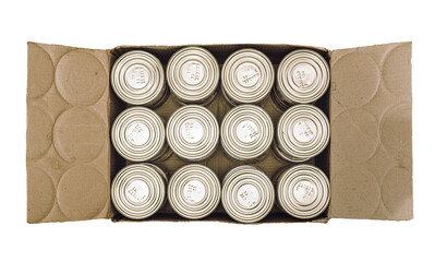 canned production in carton box