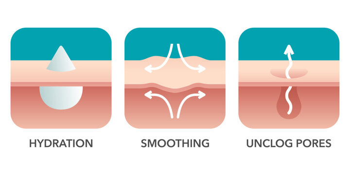 Facial acne cleanser - square icons set 