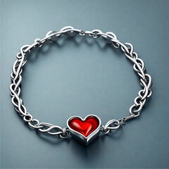 Obraz premium bracelet made of heart and white pearls | Generative AI