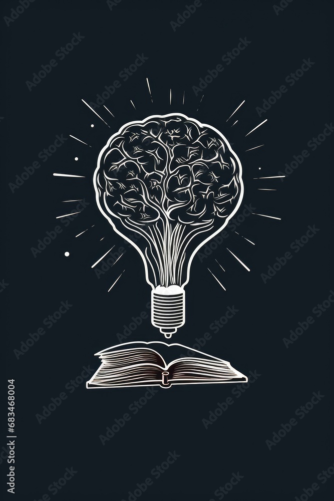 Poster A light bulb with a brain inside, representing the concept of intelligence and creativity. This image can be used to illustrate ideas, innovation, and the power of the human mind.