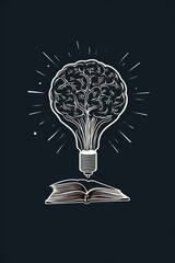 A light bulb with a brain inside, representing the concept of intelligence and creativity. This image can be used to illustrate ideas, innovation, and the power of the human mind.