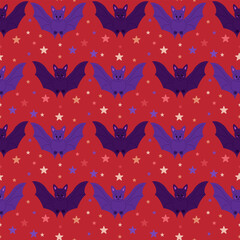 cute, bat, pattern, cartoon, flat, magic, magical, seamless, seamless pattern, mystical, kids, childish, purple, character, star, mascot, hand drawn, illustration, vector, graphic, design, animal, bac