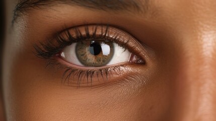 Obraz premium Young woman standing in a studio, smiling with happiness, close-up.