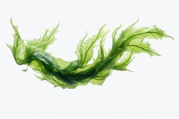 A detailed view of a piece of green algae. This image can be used to illustrate scientific research, environmental studies, or as a background for nature-related projects