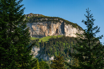 Wonderful hike in the Alpstein mountains in Appenzellerland Switzerland