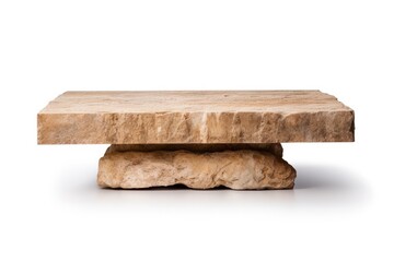 Natural Stone Table Isolated On White For Display