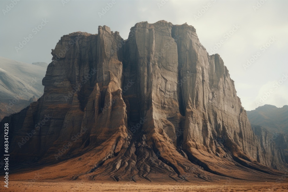 Aufkleber a large rock formation in the middle of a desert. this image can be used to depict the vastness and 