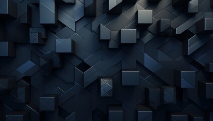 3D cubic black pattern, perfect for geometric designs, technology backgrounds, and modern art...