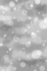 Gray watercolor abstract background with snow falling. Vertical.