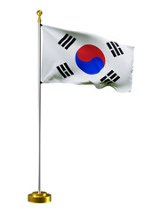south korea flag wave on transparent or PNG background. digital illustration for national activity or social media content.