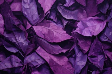Lush purple leaves with intricate textures, giving a vibrant and organic feel, ideal for botanical themes.