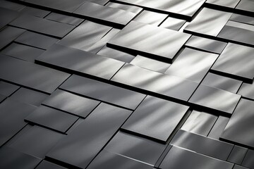 Abstract pattern of metallic tiles, suitable for modern architecture and design concepts. - obrazy, fototapety, plakaty