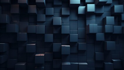 Abstract 3D cubes background in varying shades of blue, ideal for tech and design concepts.