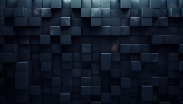 Fototapeta Abstract 3D cubes background in varying shades of blue, ideal for tech and design concepts.