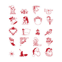 set of christmas elements, christmas vector icons new year decoration illustration of xmas christians