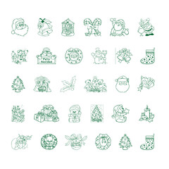 christmas vector icons new year decoration illustration of xmas christians
