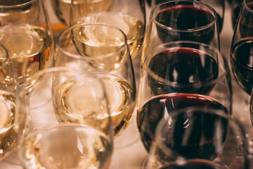 Close-up of a Wine Glass Filled with Alcoholic Beverage
