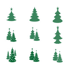 set of christmas trees christmas tree xmas tree