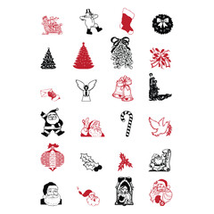 christmas element collection, set of christmas elements