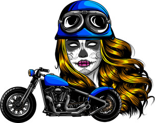 vector illustration of Vintage motorcycle on white background. digital draw