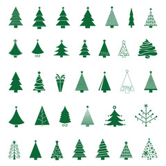 set of christmas trees christmas tree xmas tree